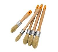 ROLLINGDOG Lot de 5 pinceaux ronds de qualité supérieure pour peinture décorative et détaillée, dépoussiérage et retouches sur les fenêtres, brosse à peinture longue pour murs et portes