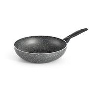 RollitPop Wok Poêle anti-adhésive Ø 28 cm en aluminium, fabriquée en Italie, facile à nettoyer, qualité supérieure et anti-adhésive parfaite, légère et ergonomique, sans induction (diamètre 28 cm)
