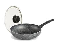 RollitPop Wok Poêle antiadhésive Ø 28 cm en aluminium, fabriquée en Italie, facile à nettoyer, qualité supérieure et anti-adhérence parfaite, légère et ergonomique, sans induction (Ø 28 cm) (Wok +