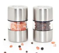ROLMZJX 2 pièces moulin sel poivre，Moulin à poivre et sel en acier inoxydable， Mini moulin à sel et poivre, pour sel de l'Himalaya, grains de poivre, cuisine Camping Cadeau