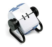 Rolodex Fichier Rotatif Ouvert Classique Noir En Métal - Jusqu'à 500 Pochettes, Index Az