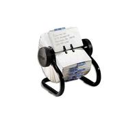 Rolodex Fichier Rotatif Ouvert Classique Noir En Métal - Jusqu'à 500 Pochettes, Index Az