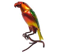 Rolson 84027 émaillée Jaune/vert Parrot Ornement de jardin, EN MÉTAL, 21.5 x 12 x 34.5 cm