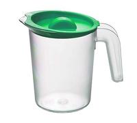 Roltex Petite carafe en plastique transparent givré de 500 ml avec couvercle vert réutilisable pratiquement incassable pour réfrigérateur baignoire