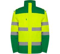 Roly Workwear HV9304 | Epsylon Hi-Viz Parka avec bandes réfléchissantes - Couleur : Garden Green 52/Fluor Yellow 221 - Taille : M