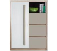 ROMA Buffet commode 3 tiroirs coulissants 1 porte battante 1 niche 90x117 cm Bois G