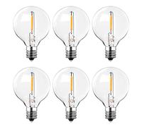 ROMANJOY 6pcs Ampoules pour Guirlande Exterieur E12, Ampoule G40 led 1W(Équivalent 10W),2200K Blanc Chaud,100LM,AC220-240V, Ampoule Verre Transparent Étanche IP44 pour Décor Mariage,Jardin,Fête