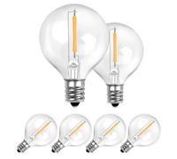 ROMANJOY Ampoules LED 24V G40 E12 2700K IP44 Lot de 6 | pour Guirlandes Basse Tension 24V & Solaires 1W=10W Blanc Chaud 2700K, Éclairage Extérieur