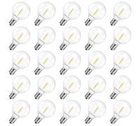 ROMANJOY Ampoules LED 3V G40 E12 2700K IP44 Lot de 25 | pour Guirlandes Solaires 3V 1W=10W Blanc Chaud 2700K, Éclairage Extérieur
