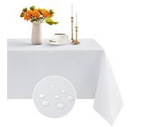 Romanstile Nappe Blanche de Noël antitache carrée 120x120 cm Hydrofuge | Water Resistant Tablecloth,nappe noel pour mariage,Noël,fête,anniversaire,hôtel,restaurant,bar,café,bière,nouvel an Buffet