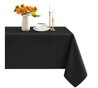 Romanstile Nappe de table centrale 100x100 cm noir lavable hydrofuge Table Cloth Tischtuch Tischdecken pour jardin, mariage, restaurant, café, extérieur, balcon, terrasse, outdoor, table ronde