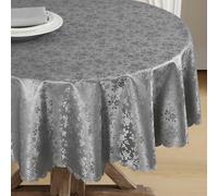 Romanstile Nappe en toile cirée ronde, lavable, 350 g/m², en plastique, de qualité supérieure, imperméable, pour fête, Nouvel An, extérieur, Nouvel An, table de jardin, table basse, extérieur, balcon