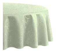 Romanstile Nappe extérieure ronde lavable - 140 cm - Jacquard - Imperméable - Printemps, Pâques, jardin, anniversaire, fête, mariage