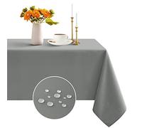 Romanstile Nappe lavable gris 240 x 140 cm - Résistant à l'eau - Tablecloth - Décoration de table de mode pour hiver, automne, fête, salle à manger, Noël, extérieur, anniversaire, dîner, fêtes, hôtel