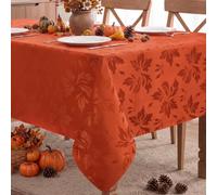 Romanstile Nappe Rectangulaire Orange 150x350 cm,Design Raffiné en Polyester 210GSM, Imperméable et Anti-Tache, Idéal pour Halloween, Longues Tables Festives, Repas de Thanksgiving et Dîners d'Automne