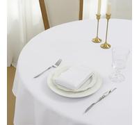 Romanstile Nappe ronde blanche résistante eau/taches lavable - Noël, cuisine, table, fête, mariage, jardin, restaurant - 180 cm