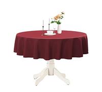 Romanstile Nappe ronde en polyester imperméable, résistante aux taches, lavable, infroissable pour cuisine, salle à manger, fête, mariage, intérieur et extérieur, bordeaux, 152,4 cm