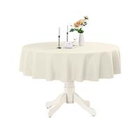 Romanstile Nappe ronde imperméable, résistante aux taches, lavable, sans plis en polyester pour table de cuisine, dîner, fête, mariage, intérieur et extérieur - Crème, 274 cm