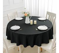 Romanstile Nappe ronde noire - 200 cm - lavable - pour dîner, fête, mariage, jardin, conférences, réunions, buffet, café, hôtel, restaurant, Noël
