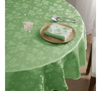Romanstile Nappe Ronde Sauge Verte 140 cm - Chic et Moderne en Jacquard Floral,Imperméable,Anti-Tache,pour Déjeuners Printaniers, Repas de Pâques, Mariages en Jardin et Célébrations en Extérieur