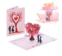 Romantic 3D Greeting Card Dance Under The Heart Tree | Pop-Up Love Couple Card With Heart Tree Design, Paper Carved Anniversarys Wedding Present For Valentine’s Day, Engagement