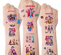 ROMANVIC Hunter Lot de 8 feuilles de tatouages autocollants temporaires pour enfants, plus de 180 tatouages démons pour anniversaire d'enfant, décoration de fête, tatouages temporaires doux pour la