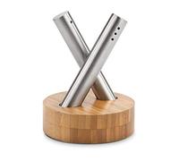 ROMINOX RX2202 Salière et Poivre Inox - Satiné brossé, Argent, Couleur Bois