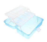ROMISBABA 1pièce Boîte à Outils Plastique Portable Couches Transparente avec Poignée Mallette de Rangement Multifonction pour Peinture Maquillage Papeterie et Petits Objets Grande Capacité