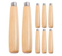 ROMISBABA 8 Pièces Manche en Bois pour Lime, Alésage 3mm, Prise Ergonomique | Colliers Métalliques, Surface sans Écharde, Usage Atelier et Bricolage, pour Outils à Main et Pièces