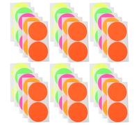 ROMISBABA Autocollants Ronds Fluorescents Colorés 100 Pcs Étiquettes Adhésives à Pois Multicolores Autocollants Créatifs Étiquettes Décoratives Polyvalentes pour Journal Intime