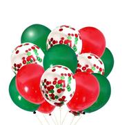 ROMISBABA Ballons en Latex Confettis Décoratifs Rouge et Vert 12 Pouces Lot de 50 pour Décoration Murale et Table de Fête