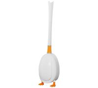 ROMISBABA Brosse de Toilette en Silicone Support en Abs Forme Canard pour Nettoyage Complet sans Odeur, Ensemble Pratique pour Salle de Bain et Toilettes Suspendues