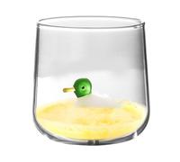 ROMISBABA Gobelet en Verre Design Créatif et Adorable Forme Canard 300ml Fond Épaissi Maison Restaurant