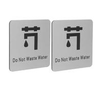 ROMISBABA Panneau Autocollant Aluminium Étiquette Auto-adhésive « Économisez L’eau » Lot de 2 Signalisation de Conservation D’eau en Aluminium pour Lavabo Cuisine et Écoles