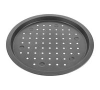 ROMISBABA Plaque à Pizza en Acier Carbone Noir avec Trous, Multi-usages et Robuste, Cuisson Maison Crêpes Four