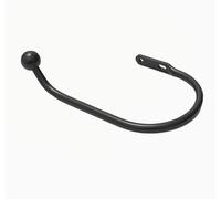 Romon 2 Pièces Crochet Rideau Noir, Embrasse Rideau Mural en Alliage D’Aluminium - Attache Rideau pour Patère Murale, Porte-Manteau, Poignée De Porte (18,5x10cm)