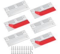 Romon Aimant Porte Placard, 6 Pièces Ultra Mince Loqueteaux Magnétiques Puissant Aimant de Porte Placard Cuisine Loquet Magnétique Vis Aimant Meuble Fermeture pour Tiroir, Armoire, Porte Coulissant