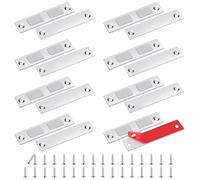 Romon Aimant Porte Placard, 8 Pièces Ultra Mince Loqueteaux Magnétiques Puissant Aimant de Porte Placard Cuisine Loquet Magnétique Vis Aimant Meuble Fermeture pour Tiroir, Armoire, Porte Coulissant