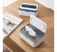 Romon Boîte à Lingettes Humides Gris - Distributeur de Lingettes Humides avec Couvercle, Boîte pour Papier Toilette Humide pour Bébé & Maison, 19x13x7,8cm