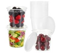 Romon Boîte Alimentaire Set, 24 Pièces Pots Plastique avec Couvercle, Hermétiques, Barquette Culinaire Reutilisable Pour Batch Cooking, Lave-Vaisselle Compatible, Micro-Ondes(710ml/24oz)