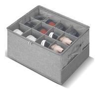 Romon Boîte Rangement Chaussures, Organisateur Shoes Placard Convient à 12 Paires, Grandes Storage Box Organiseur avec Couvercle Transparente et Poignées Pliables pour Chaussettes Vêtements Pantalons
