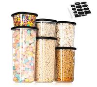 Romon Boite rangement cuisine Lot de 6, Boîtes Alimentaires en PP Lebensmittelecht avec Couvercle, Transparentes Empilables sans BPA, pour Céréales, Riz, Épices, Pâtes