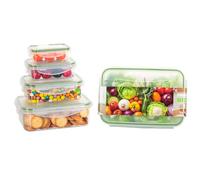 Romon boîtes Alimentaires 5 pièces - Conteneurs rectangulaires en plastique BPA-free, étanches et empilables pour le rangement alimentaire compatibles réfrigérateur