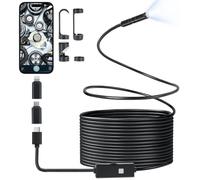 Romon Camera Endoscopique, Endoscope Industriel Caméra D'inspection Endoscopique Serpent 1080P HD, Endoscope Caméra Endoscopique Etanche IP67 de 8.2 mm avec 8 Lumières LED pour Smartphone Tablet (5M)