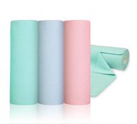 Romon Chiffon Microfibre, 60 Pièces Lavette Micro Fibre Ménage, 25x25cm Torchon Cuisine, Réutilisable Jusqu'à 50 Fois, Rouleau Compact, Anti-Poussière pour Nettoyage Maison et Voiture (Rose Cyan Bleu)