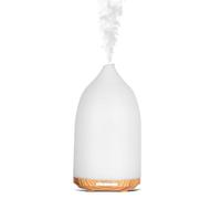 Romon Diffuseur Huiles Essentielles, Diffuseur Humidificateur d'air avec 7 Lumières LED Couleurs, Minuterie 2H et Arrêt Automatique sans BPA pour Chambre, Bureau, Yoga, Méditation Blanc