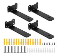 Romon Equerre Etagere Murale 4 Pièces,Équerre Industrielle,Equerre Charge Lourde,Perfect Shelf Wall Bracket For Kitchen Living Room Storage Cabinet Office Storage Cabinet, Black, 15.5cm