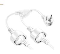 Romon Multiprise Double, Double Prise Étanche IP44 16A/250V, Rallonge Courte Compacte Blanche, Adaptateur Électrique Polyvalent pour Maison, Bureau Et Cuisine