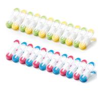 Romon Pince à Linge, Epingle a Linge 24 Pièces Pinces Corde à Linge Pinces a Linge Plastique avec Ressort Extérieur Stable, Clothes Pins Résistantes pour Vêtements Serviette Chaussettes, Multicolores
