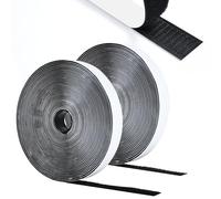 Romon Rubans Adhésifs,5M Scratch Autocollant Double Face, 20 mm de Large Bande Agrippantes Adhésives Puissant Hook Loop Rubans pour Ménage, Bricolage Et l'artisanat Noir